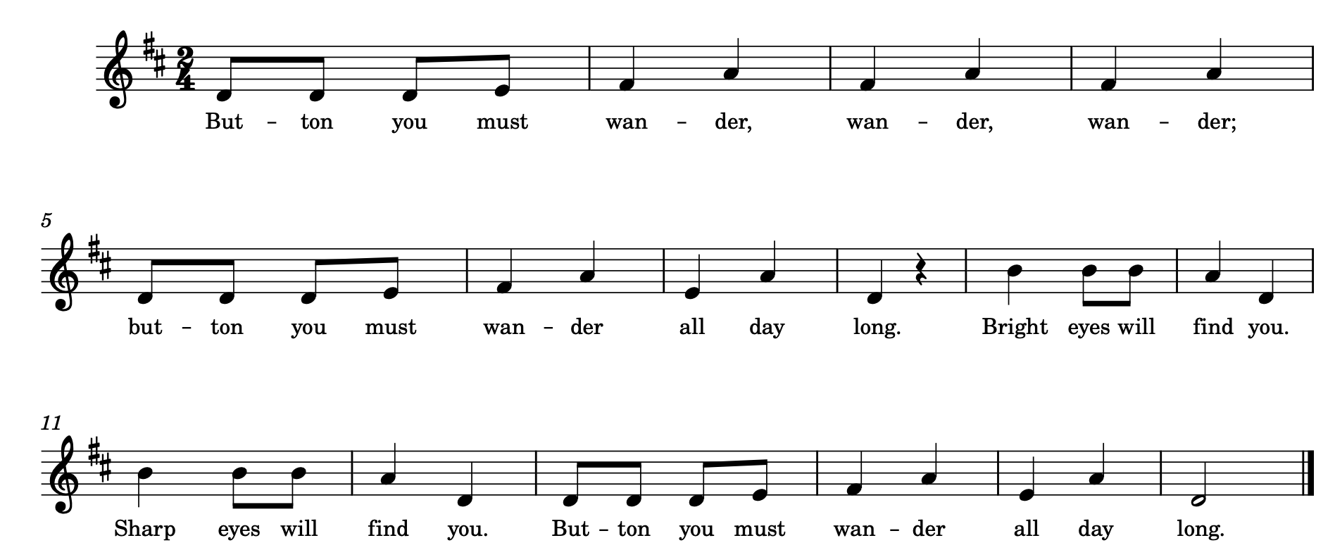 Button You Must Wander – Mrs. Hale's Harmonies